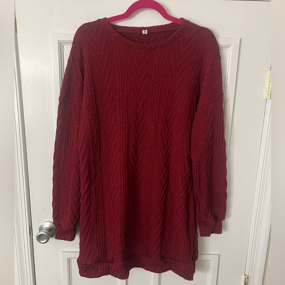 maroon sweater dress